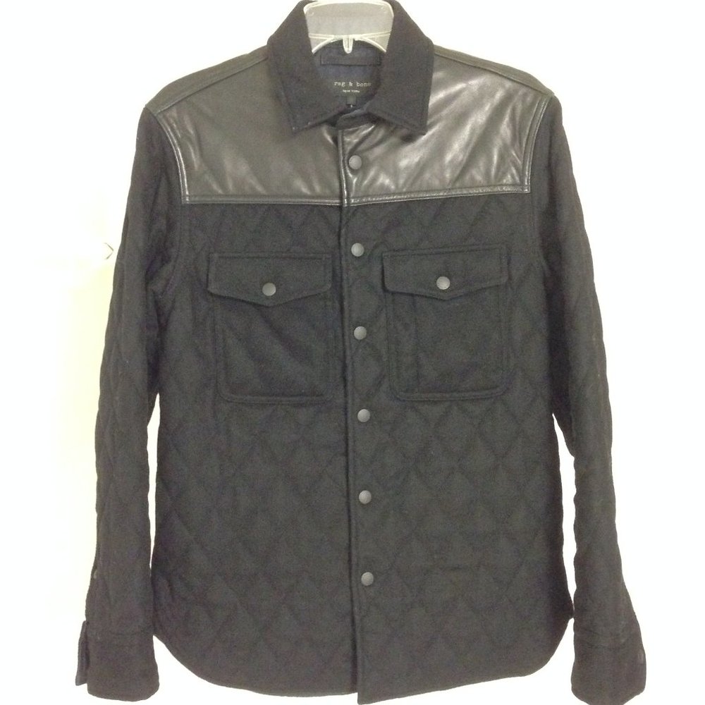 Rag & Bone Black Lumberjack Quilted Overshirt S